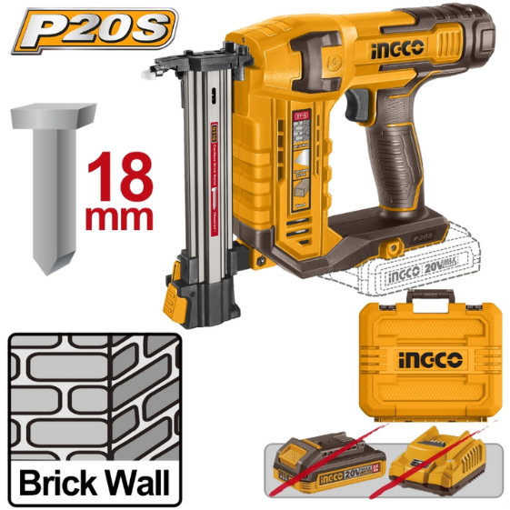 INGCO 20V Cordless Brick Nailer Model CSTLI3805