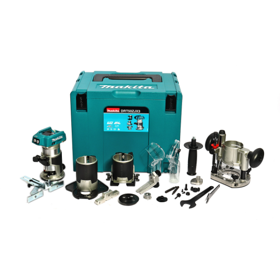 MAKITA เครื่องทริมเมอร์ 18V รุ่น DRT50ZJX3 ขนาดจับดอก 6 มม. / 8 มม. ความเร็วรอบ 10,000-30,000 RPM เครื่องเปล่า