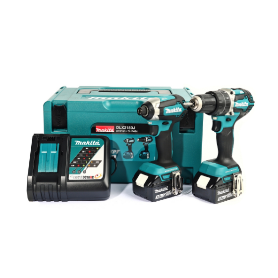 MAKITA ชุด Combo DHP484Z+DTD153Z 18 โวลต์ รุ่น DLX2180J กล่อง MAKPAC รวมแบตเตอรี่-แท่นชาร์จ