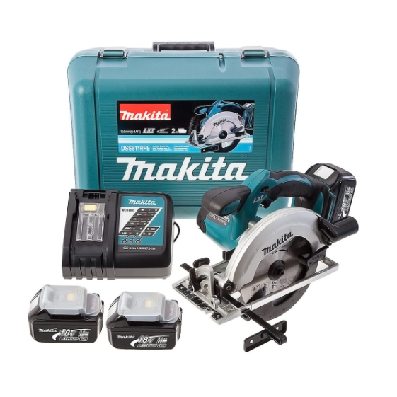 MAKITA เลื่อยวงเดือนไร้สาย 18 โวลต์ ขนาด 6 นิ้ว รุ่น DSS611RFE ความเร็วรอบตัวเปล่า 3,700 รอบ/นาที