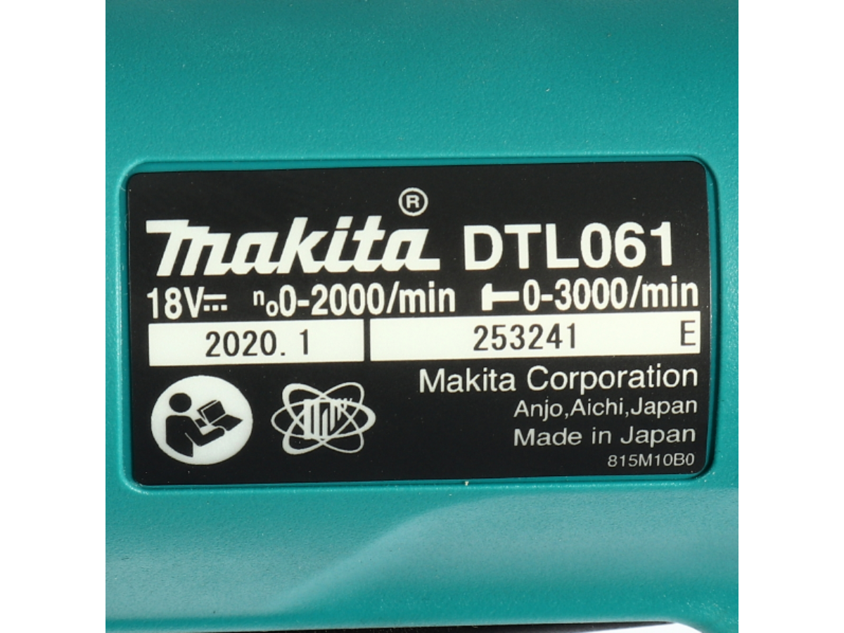 MAKTA สว่านไขควงกระแทกไร้สาย18 โวลต์ ขนาด 1/4 นิ้ว รุ่น DTL061Z แรงบิด 60 นิวตันเมตร ไม่รวมแบตเตอรี่และแท่นชาร์จ