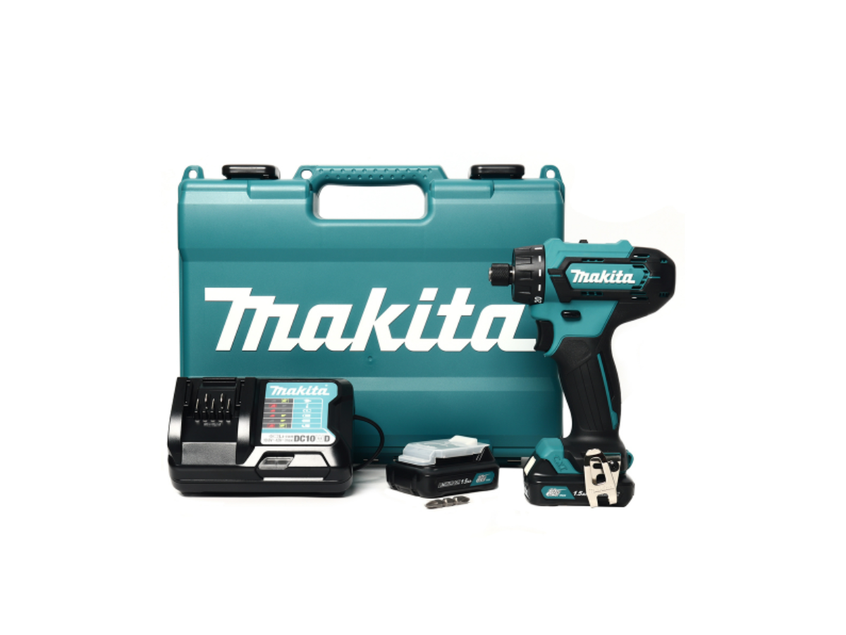 MAKITA สว่านไขควงไร้สาย 12 โวลต์ ขนาด 1/4 นิ้ว รุ่น DF033DWYE แรงบิดหมุน 28 นิวตันเมตร รวมแบตเตอรี่และแท่นชาร์จ