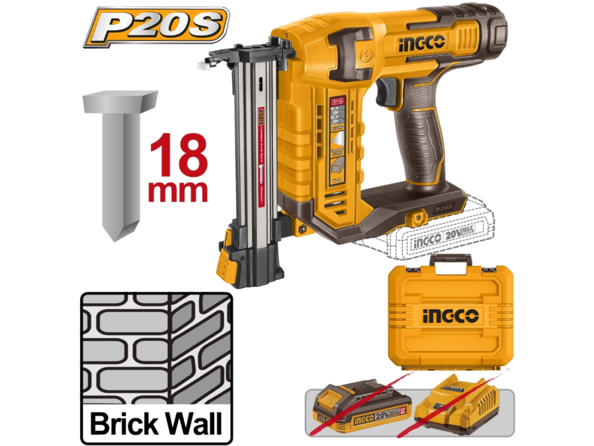 INGCO 20V Cordless Brick Nailer Model CSTLI3805