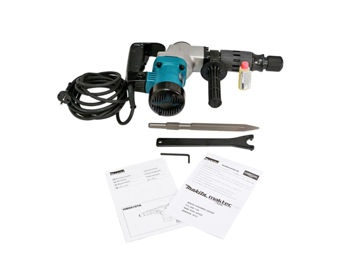 MAKITA เครื่องสกัดคอนกรีตไฟฟ้า 7.6 จูล ขนาด 17 มม. (11/16 นิ้ว) กำลังไฟ 900 วัตต์ รุ่น HM-0810TA