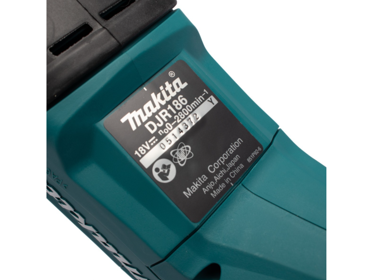 MAKITA เลื่อยชักไร้สาย 18 โวลต์ รุ่น DJR186Z ความยาวช่วงชัก 1-1/4 นิ้ว ไม่รวมแบตเตอรี่-แท่นชาร์จ