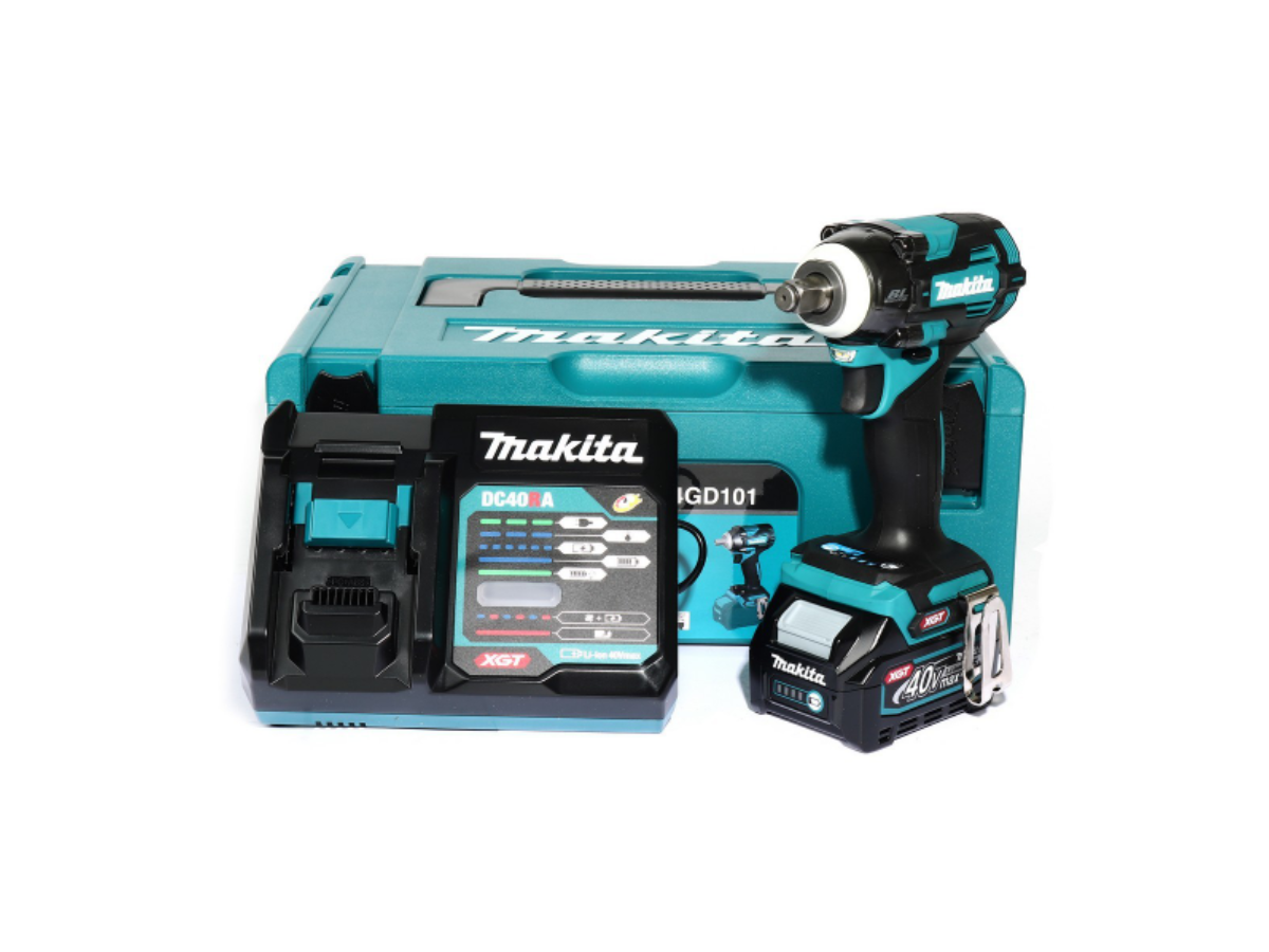 MAKITA เครื่องขันบล๊อกไร้สาย 40 โวลต์ 1/2 นิ้ว รุ่น TW004GD101 แรงบิดสูงสุด 350 นิวตันเมตร รวมแบตเตอรี่และแท่นชาร์จ