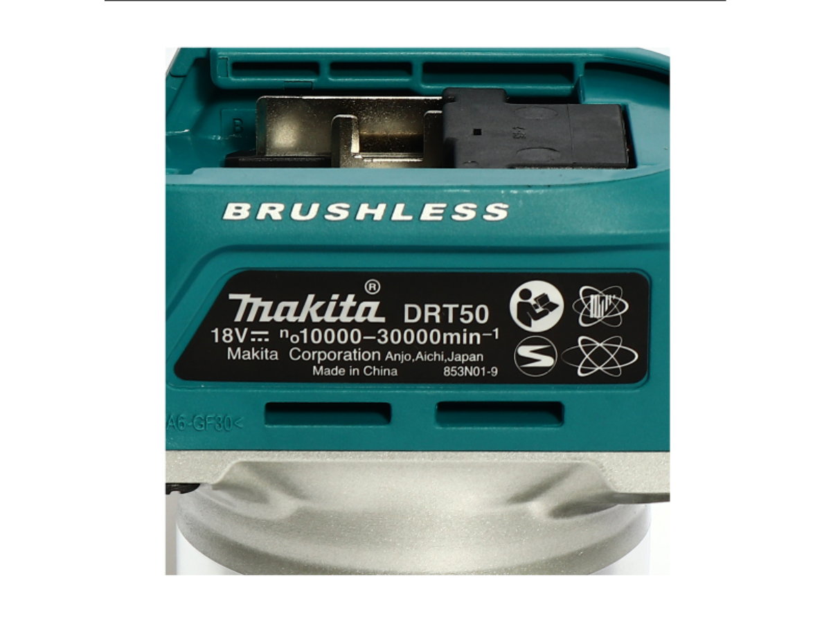 MAKITA เครื่องทริมเมอร์ 18V รุ่น DRT50ZJX3 ขนาดจับดอก 6 มม. / 8 มม. ความเร็วรอบ 10,000-30,000 RPM เครื่องเปล่า