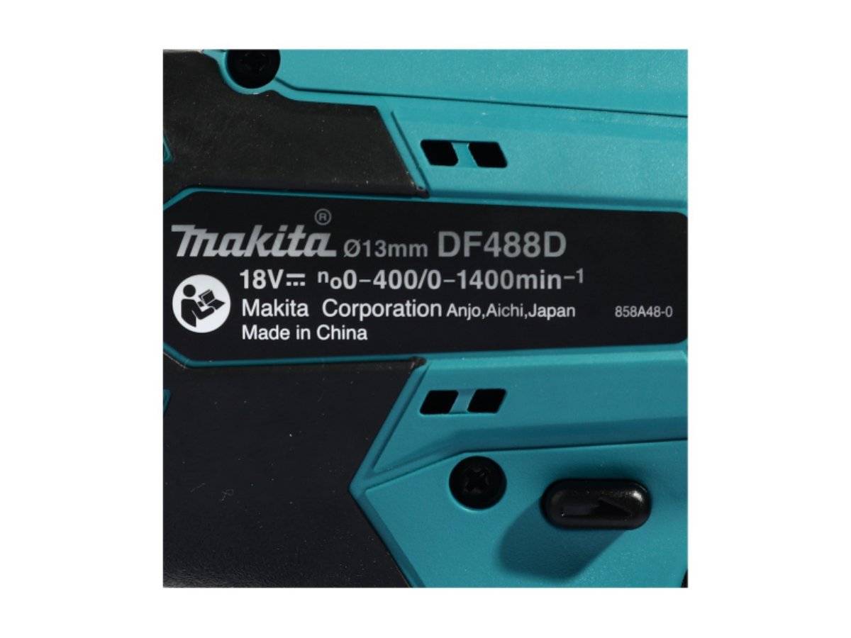 MAKITA สว่านไขควงไร้สาย 18 โวลต์ ขนาด 1/2 นิ้ว รุ่น DF488D005 แรงบิดหมุน 38 นิวตันเมตร รวมแบตเตอรี่และแท่นชาร์จ