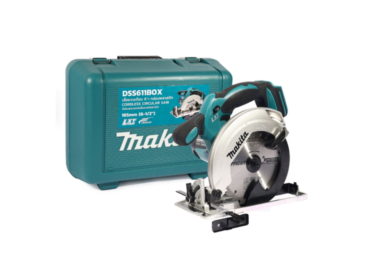 MAKITA เลื่อยวงเดือนไร้สาย 18 โวลต์ 165 มม. รุ่น DSS611BOX ความเร็วรอบ 3,700 รอบ/นาที ไม่รวมแบตเตอรี่-แท่นชาร์จ