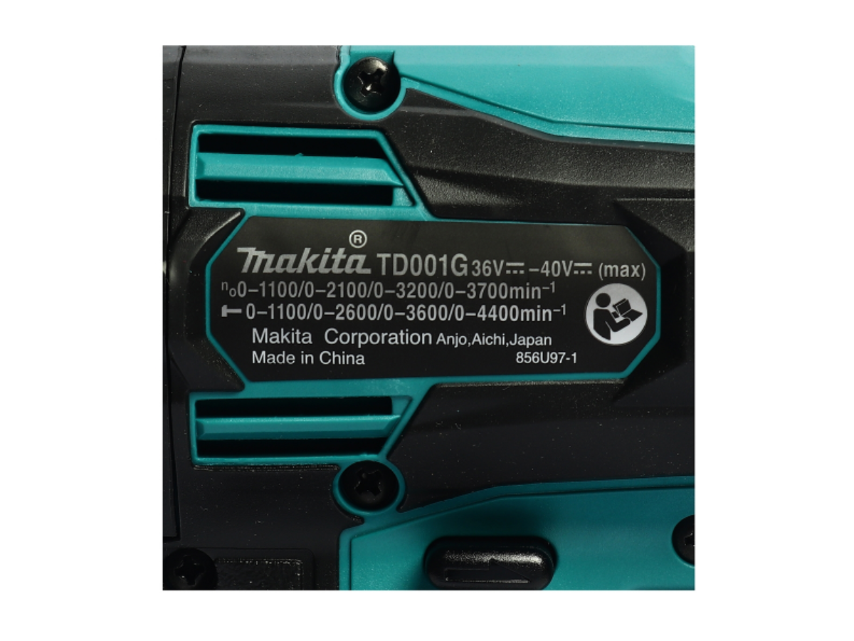 MAKITA สว่านไขควงกระแทกไร้สาย 40 โวลต์ 1/4 นิ้ว รุ่น TD001GD201 แรงบิดสูงสุด 220 นิวตันเมตร รวมแบตเตอรี่และแท่นชาร์จ