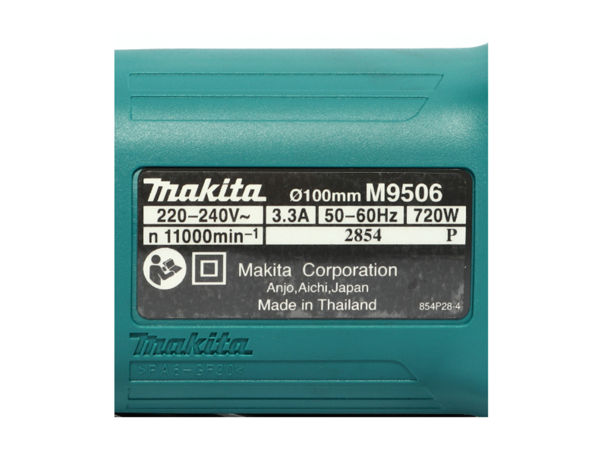 MAKITA เครื่องเจียรไฟฟ้า ขนาด 4 นิ้ว กำลังไฟ 720 วัตต์ รุ่น M9506B