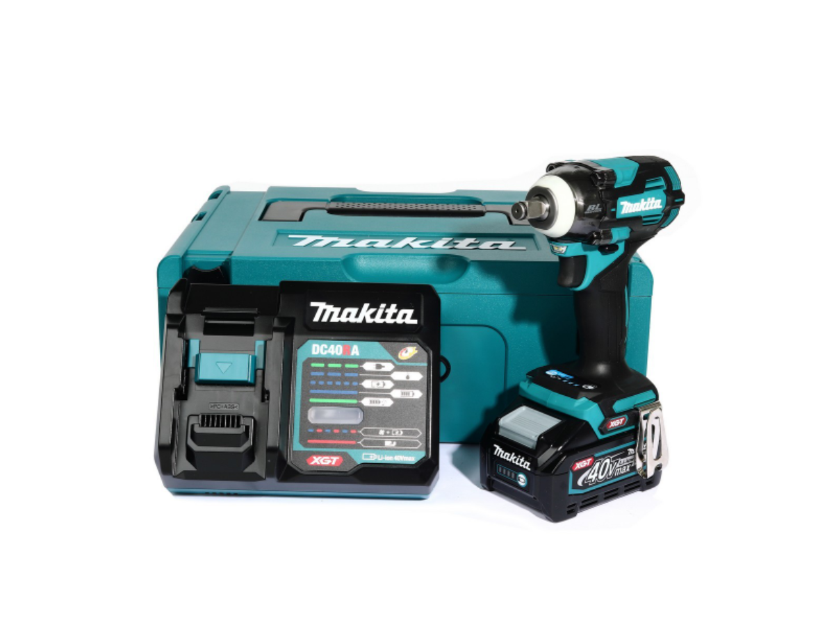 MAKITA เครื่องขันบล๊อกไร้สาย 40 โวลต์ 1/2 นิ้ว รุ่น TW004GM101 แรงบิดสูงสุด 350 นิวตันเมตร รวมแบตเตอรี่และแท่นชาร์จ