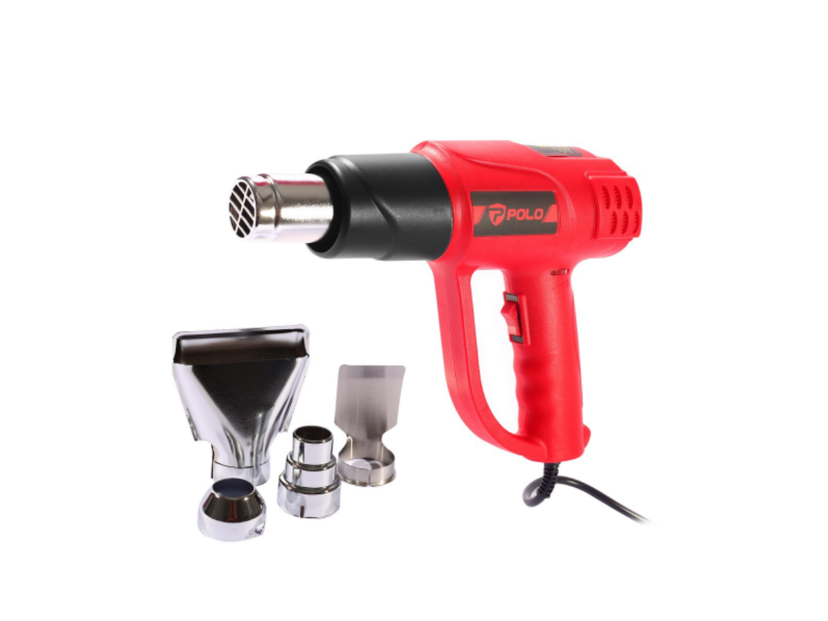 POLO เครื่องเป่าลมร้อนไฟฟ้า กำลังไฟ 2,000 วัตต์ อุณหภูมิสูงสุด 60-600°C รุ่น QG-001