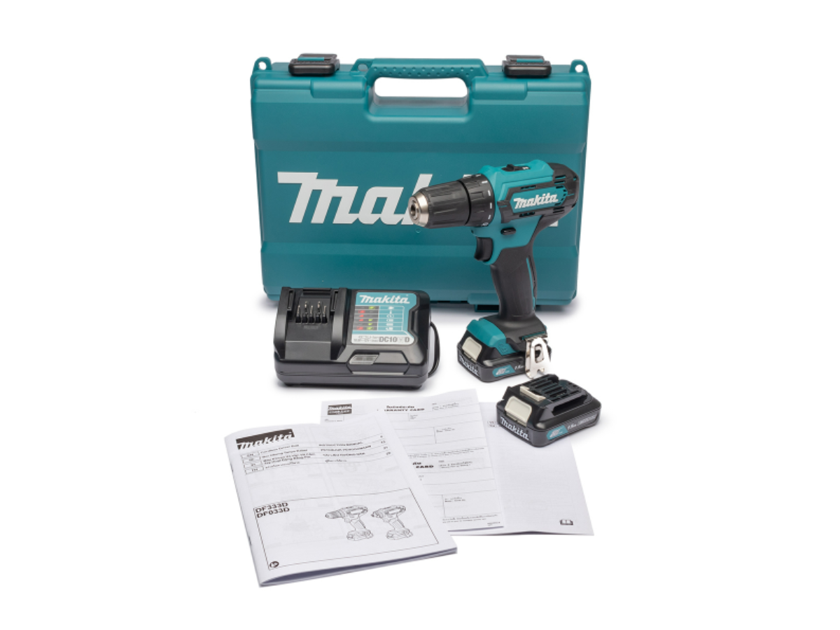 MAKITA สว่านไขควงไร้สาย 12 โวลต์ ขนาด 3/8 นิ้ว รุ่น DF333DWYE แรงบิดหมุน 28 นิวตันเมตร 