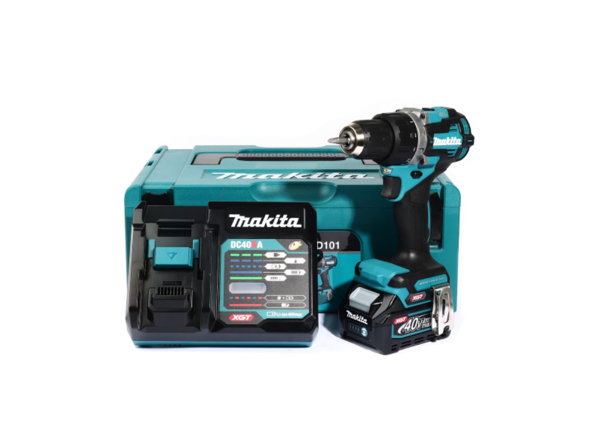 MAKITA สว่านไขควงไร้สาย 40 โวลต์ ขนาด 1/2 นิ้ว รุ่น DF002GD101 แรงบิดหมุน 65 นิวตันเมตร รวมแบตเตอรี่และแท่นชาร์จ