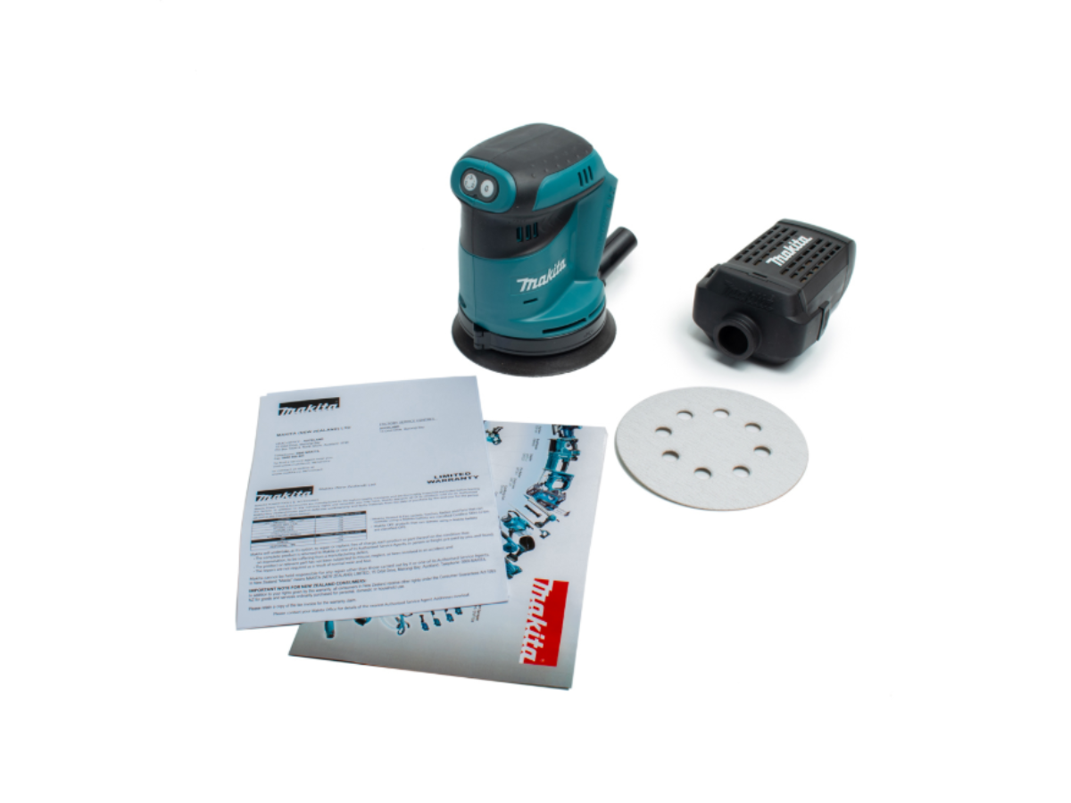 MAKITA เครื่องขัดกระดาษทรายไร้สาย 18 โวลต์ 125 มม. (5 นิ้ว) รุ่น DBO180