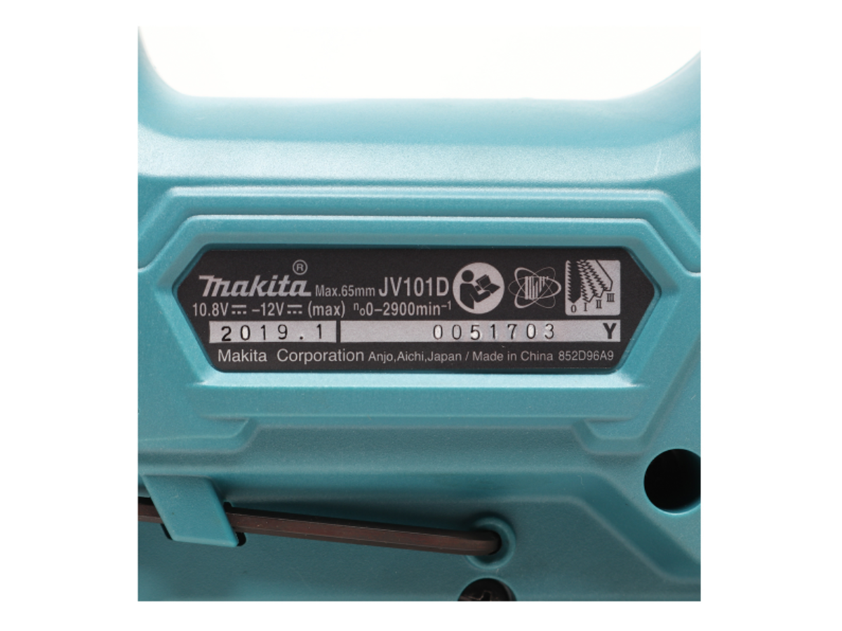 MAKITA เลื่อยจิกซอไร้สาย 12 โวลต์ รุ่น JV101DWYE ความยาวช่วงชัก 18 มม. (11/16 นิ้ว) รวมแบตเตอรี่และแท่นชาร์จ