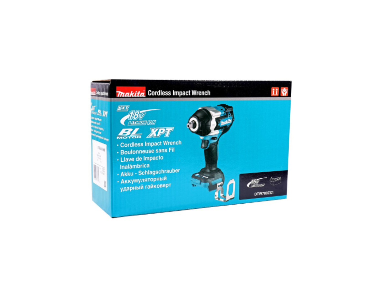 MAKITA เครื่องขันบล๊อกไร้สาย 18 โวลต์ 1/2 นิ้ว + สายสะพาย รุ่น DTW700ZX1 แรงบิดสูงสุด 700 นิวตันเมตร ไม่รวมแบตเตอรี่และแท่นชาร์จ