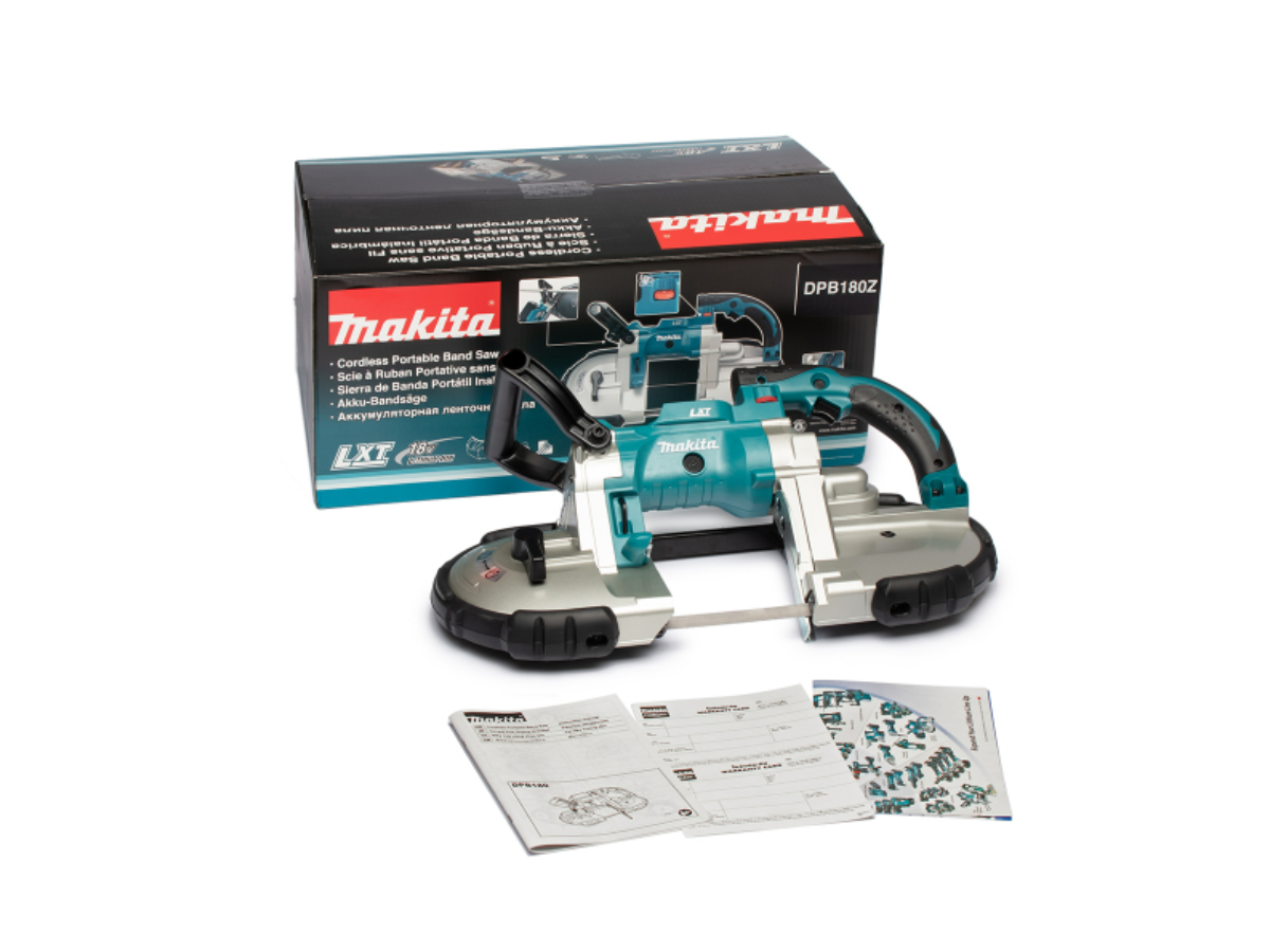 MAKITA เลื่อยสายพานไร้สาย 18 โวลต์ ขนาด 120 มม. (4-3/4 นิ้ว) รุ่น DPB180Z ปรับความเร็วได้
