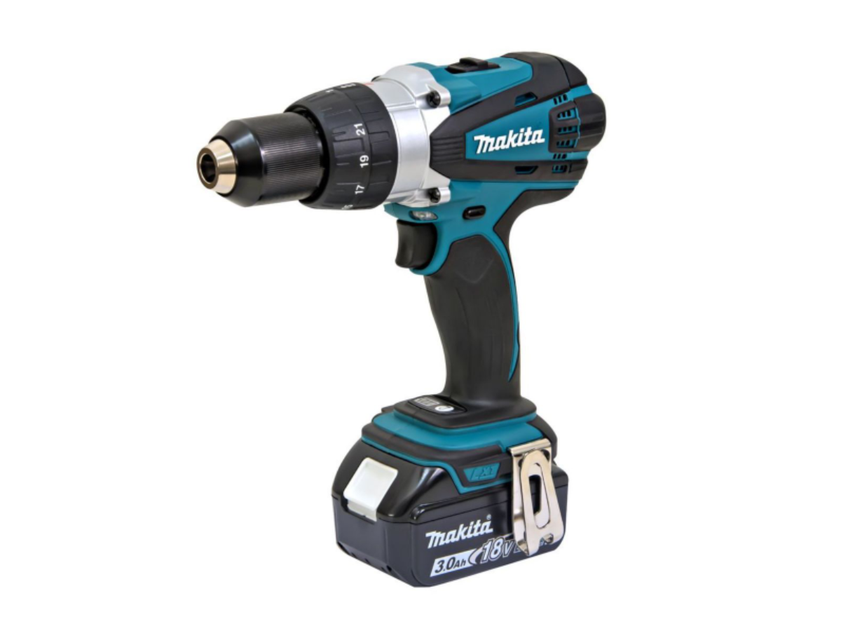 MAKITA สว่านไขควงไร้สาย 18 โวลต์ ขนาด 1/2 นิ้ว รุ่น DDF-458RFE แรงบิดหมุน 84 นิวตันเมตร รวมแบตเตอรี่และแท่นชาร์จ