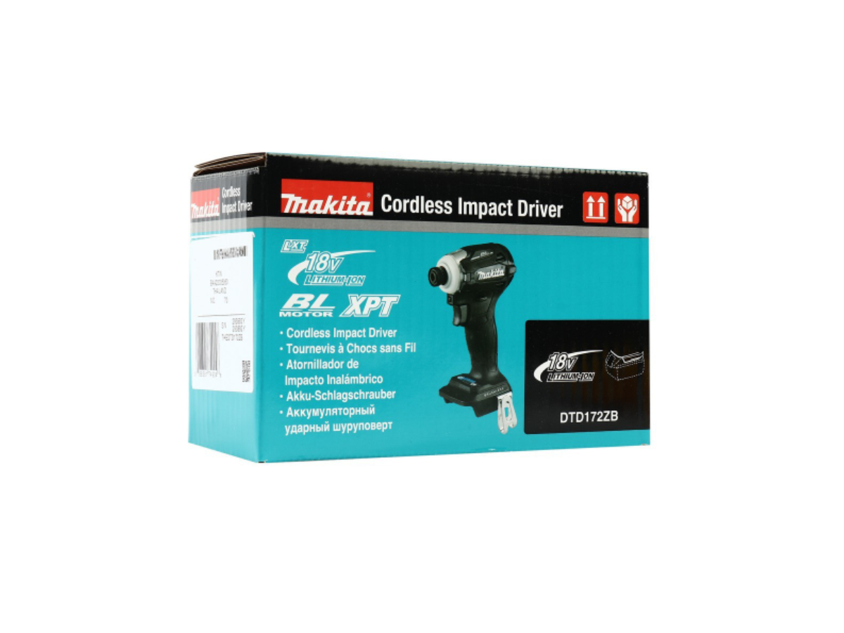 MAKITA สว่านอิมแพคไร้สาย 18 โวลต์ (สีดำ) รุ่น DTD172ZB ไม่รวมแบตเตอรี่และแท่นชาร์ท