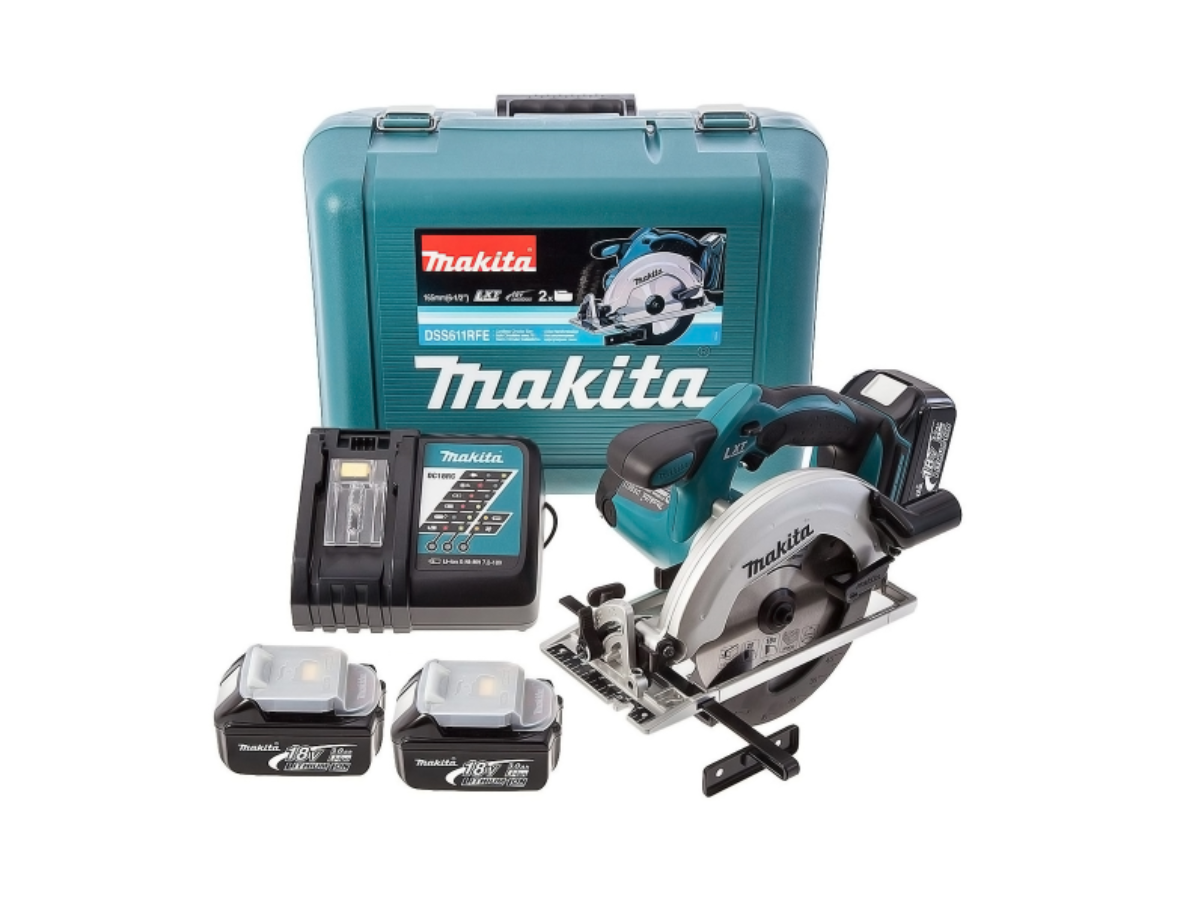 MAKITA เลื่อยวงเดือนไร้สาย 18 โวลต์ ขนาด 6 นิ้ว รุ่น DSS611RFE ความเร็วรอบตัวเปล่า 3,700 รอบ/นาที