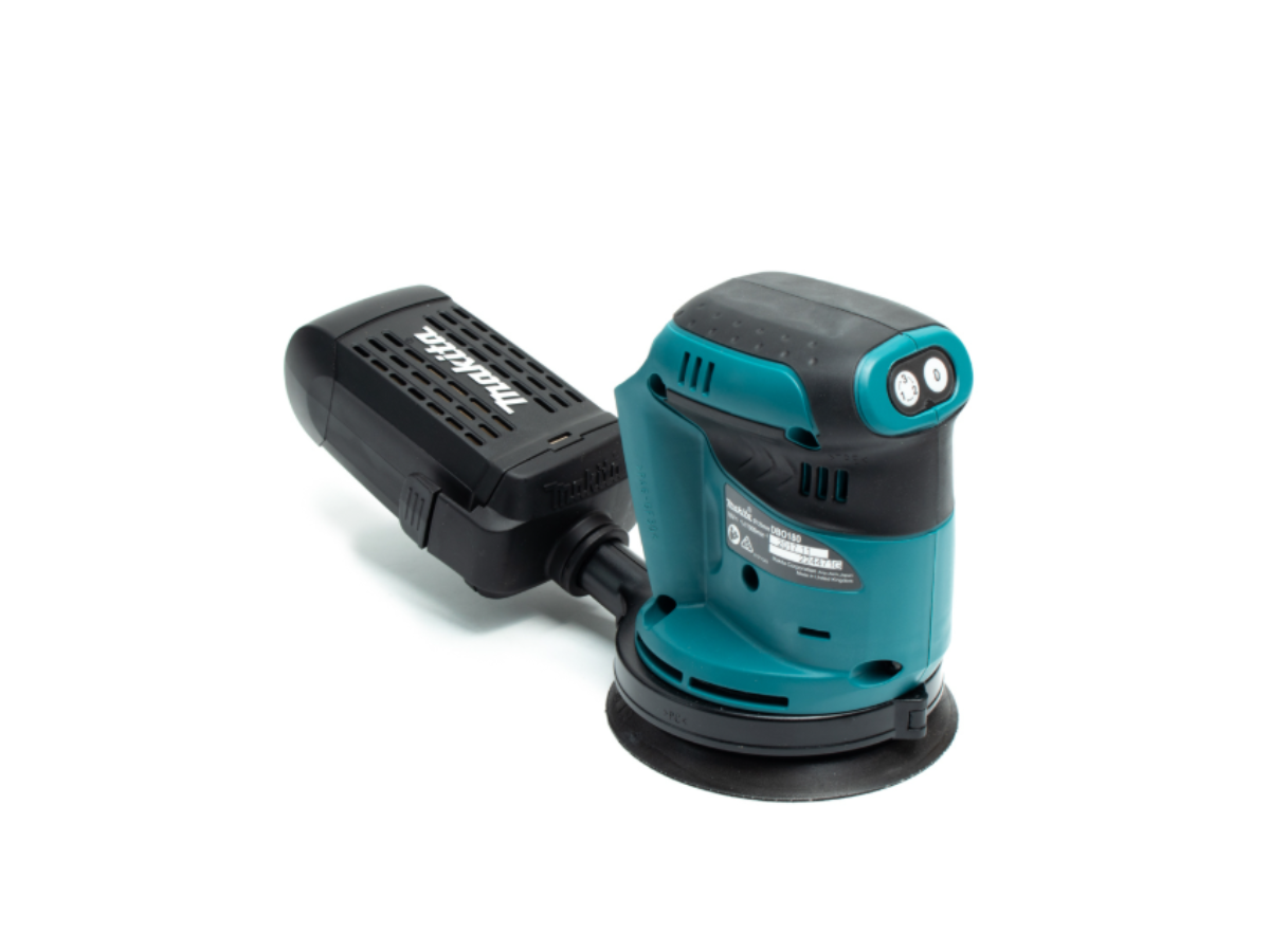 MAKITA เครื่องขัดกระดาษทรายไร้สาย 18 โวลต์ 125 มม. (5 นิ้ว) รุ่น DBO180