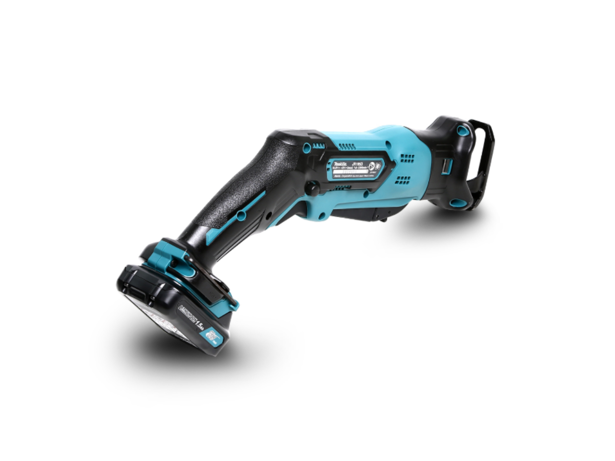 MAKITA เลื่อยชักไร้สาย 12 โวลต์ (น๊อตล็อก + B-Type) รุ่น JR105DWYE ความยาวช่วงชัก 1/2 นิ้ว รวมแบตเตอรี่-แท่นชาร์จ