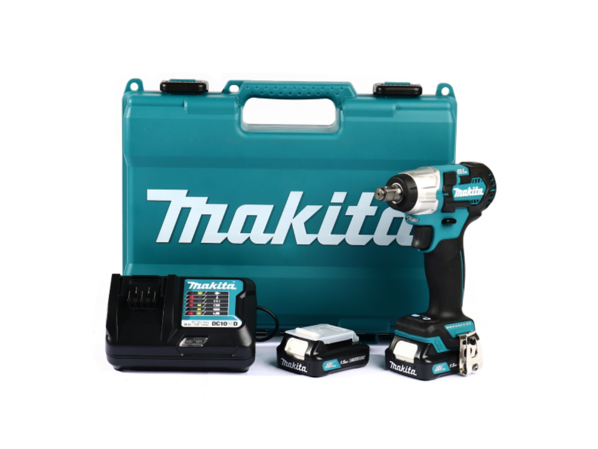 MAKITA เครื่องขันบล๊อกไร้สาย 12 โวลต์ 1/2 นิ้ว รุ่น TW161DWYE แรงบิดสูงสุด 165 นิวตันเมตร รวมแบตเตอรี่และแท่นชาร์จ 