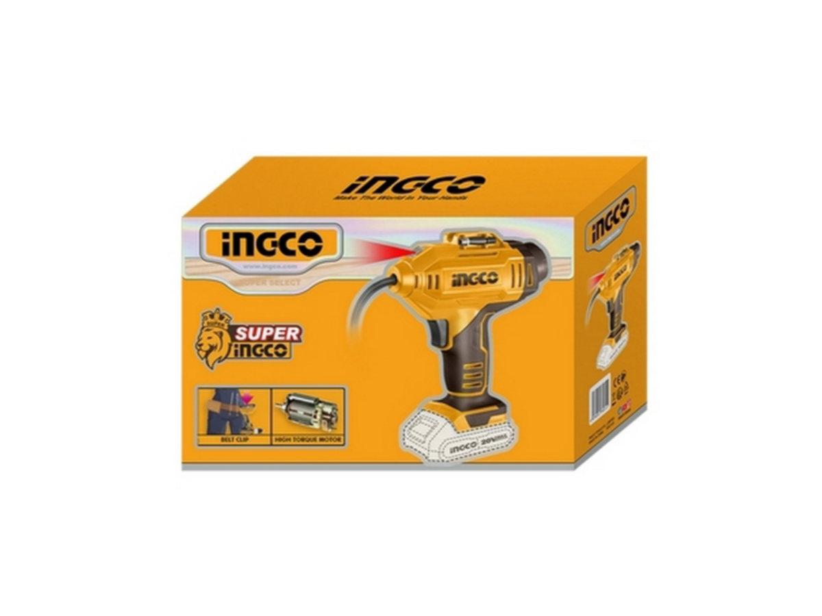 INGCO ปั๊มสูบลมไร้สาย 20 โวลต์ รุ่น CACLI2018 แรงดันลมสูงสุด 150 PSI / 10.34 บาร์