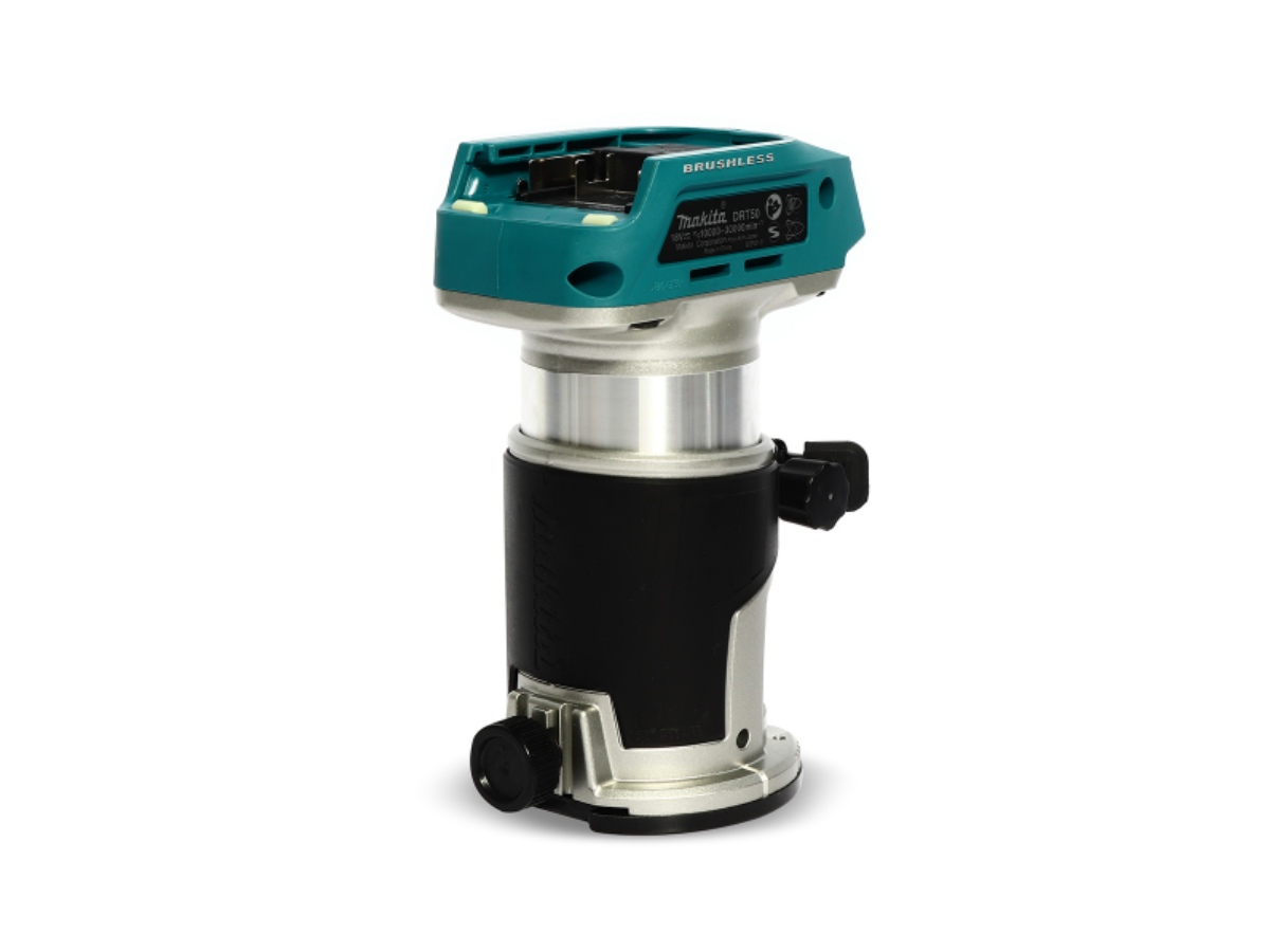 MAKITA เครื่องทริมเมอร์ 18V รุ่น DRT50ZJX3 ขนาดจับดอก 6 มม. / 8 มม. ความเร็วรอบ 10,000-30,000 RPM เครื่องเปล่า