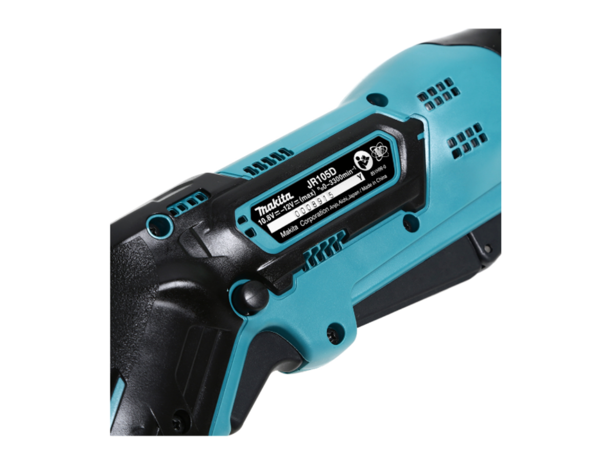 MAKITA เลื่อยชักไร้สาย 12 โวลต์ (น๊อตล็อก + B-Type) รุ่น JR105DWYE ความยาวช่วงชัก 1/2 นิ้ว รวมแบตเตอรี่-แท่นชาร์จ