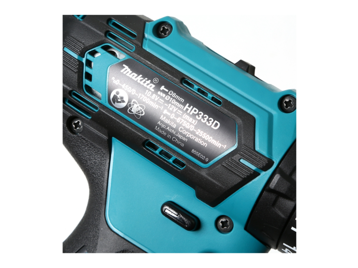 MAKITA สว่านกระแทกไร้สาย 12 โวลต์ ขนาด 10 มม. (3/8 นิ้ว) รุ่น HP333DWYE 