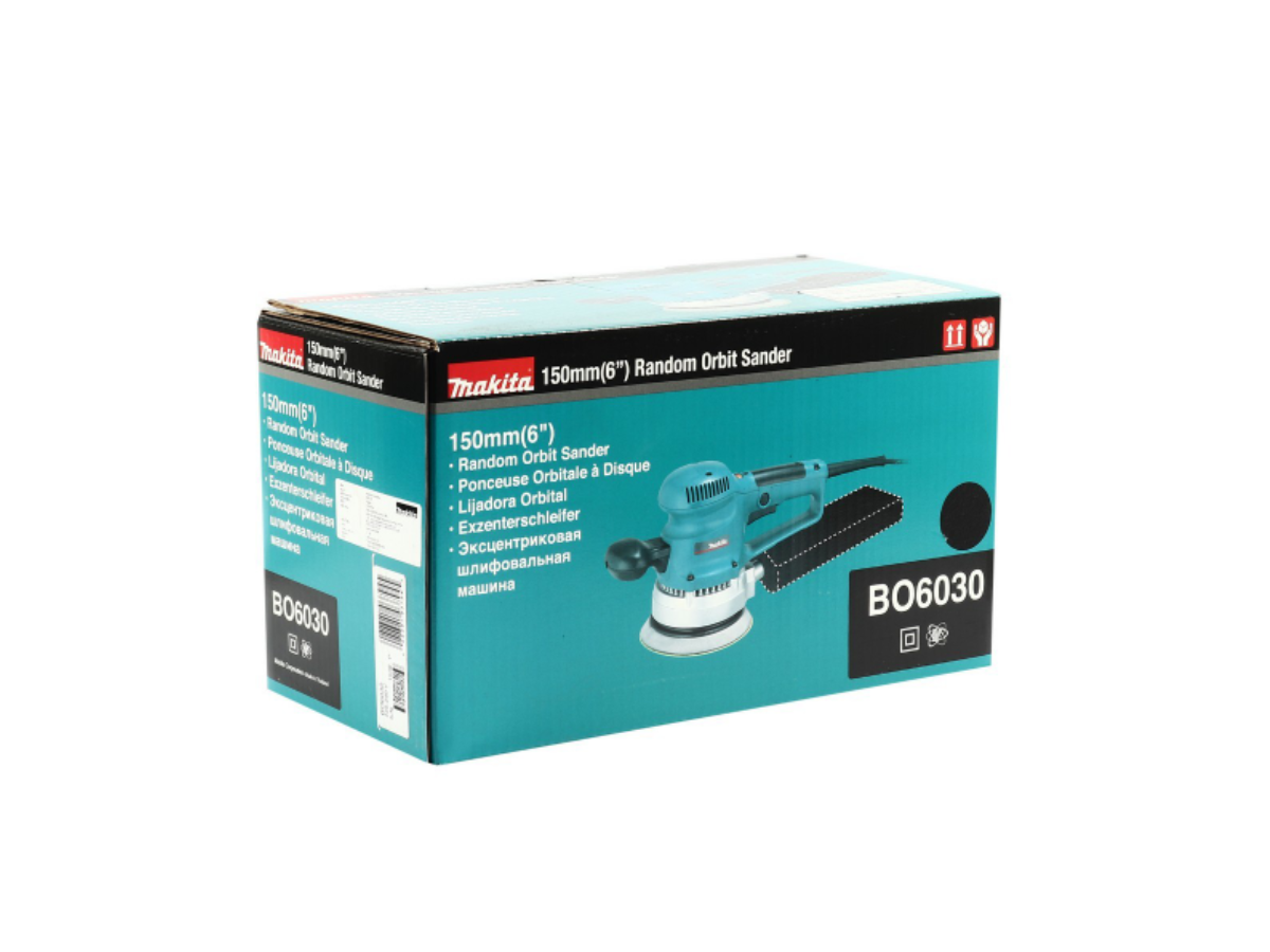 MAKITA เครื่องขัดกระดาษทรายกลมสั่นสุ่ม ขนาด 6 นิ้ว (150 มม. ) กำลังไฟ 310 วัตต์ รุ่น BO6030