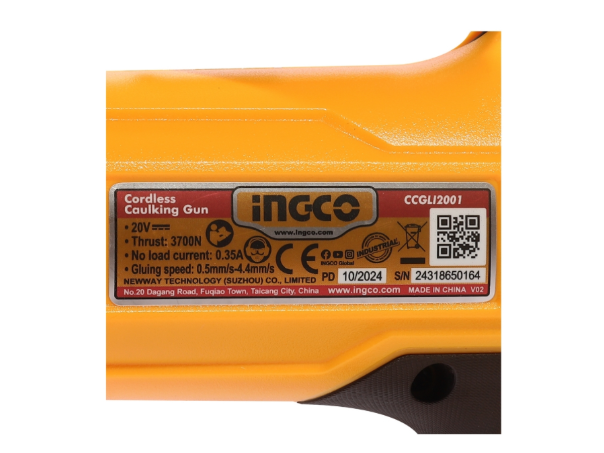 INGCO ปืนยิงซิลิโคนไร้สาย 20V รุ่น CCGLI2001