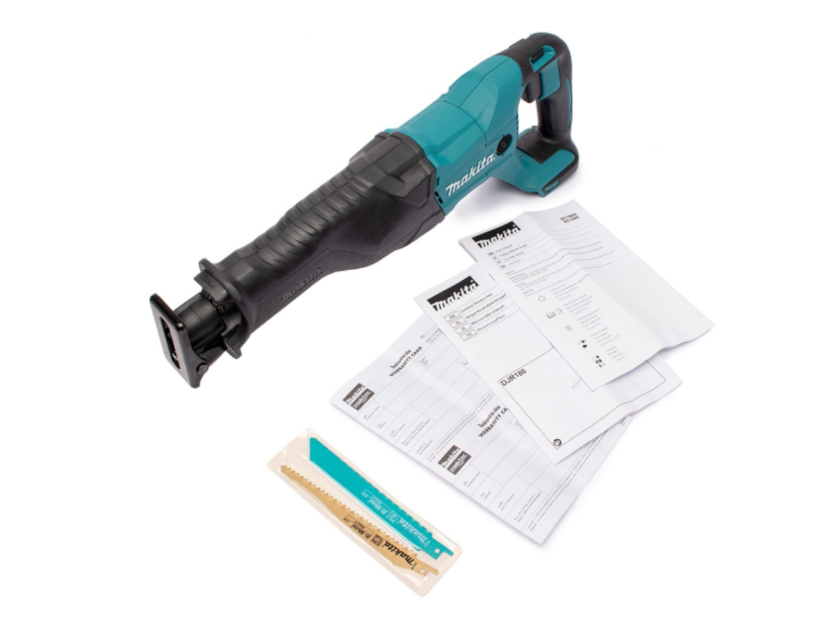 MAKITA เลื่อยชักไร้สาย 18 โวลต์ รุ่น DJR186Z ความยาวช่วงชัก 1-1/4 นิ้ว ไม่รวมแบตเตอรี่-แท่นชาร์จ