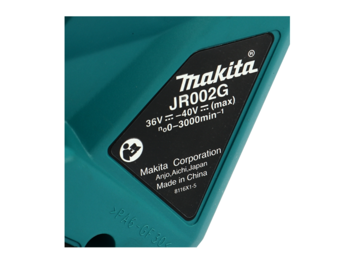 MAKTA เลื่อยชักไร้สาย 40 โวลต์ รุ่น JR002GZ ตัดไม้ 255 มม. ตัดท่อ 130 มม. ความยาวช่วงชัก 32 มม. มอเตอร์ BL มีระบบ AVT / XPT ไม่รวมแบตเตอรี่-แท่นชาร์จ